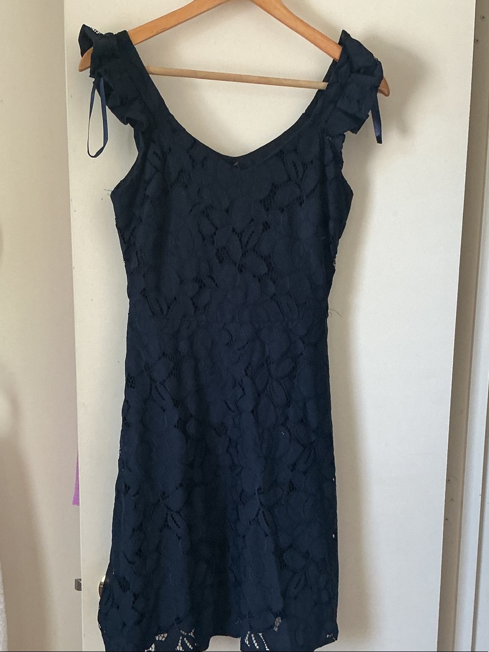 Women’s Navy Lace Sleeveless Dress.  By MONTEAU